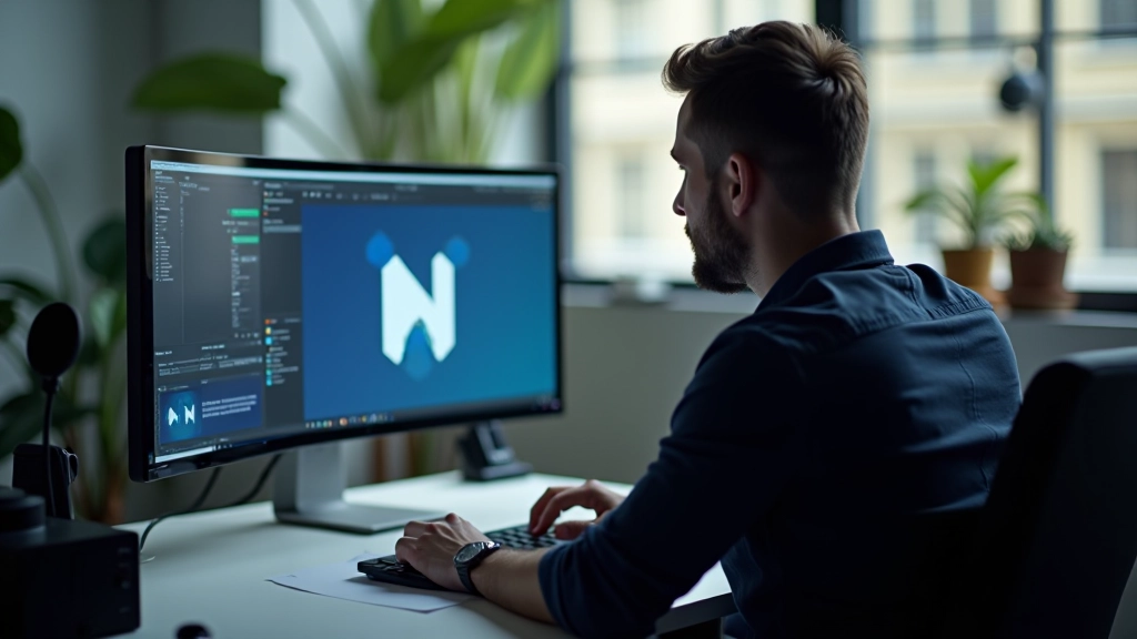 Designer trabalhando em animação de logótipo na tela do computador